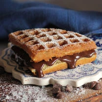 Belgium chocolate milk waffles