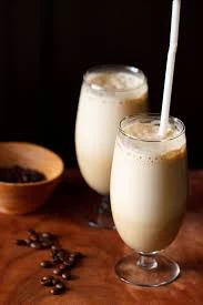 Thick white cold coffee